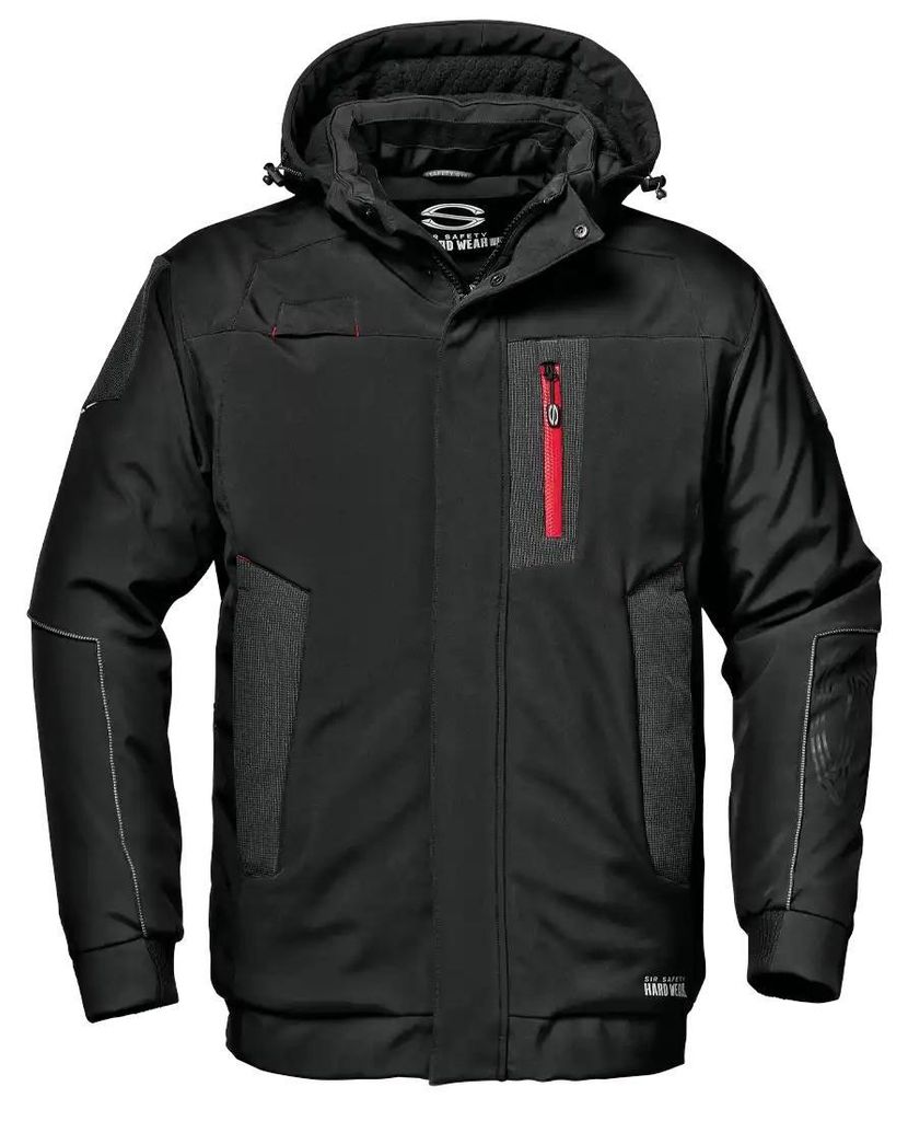 Sir Safety Dolphin Softshell-Arbeitsjacke Herren wasserabweisend mit Ripstop-Verstärkung, L, Schwarz