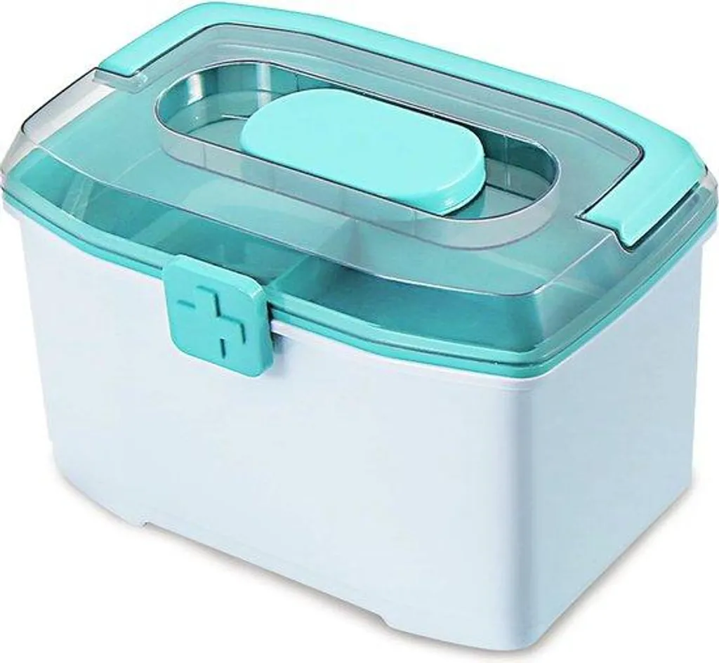 Trousse de premiers secours compacte à deux étages avec pilulier intégré