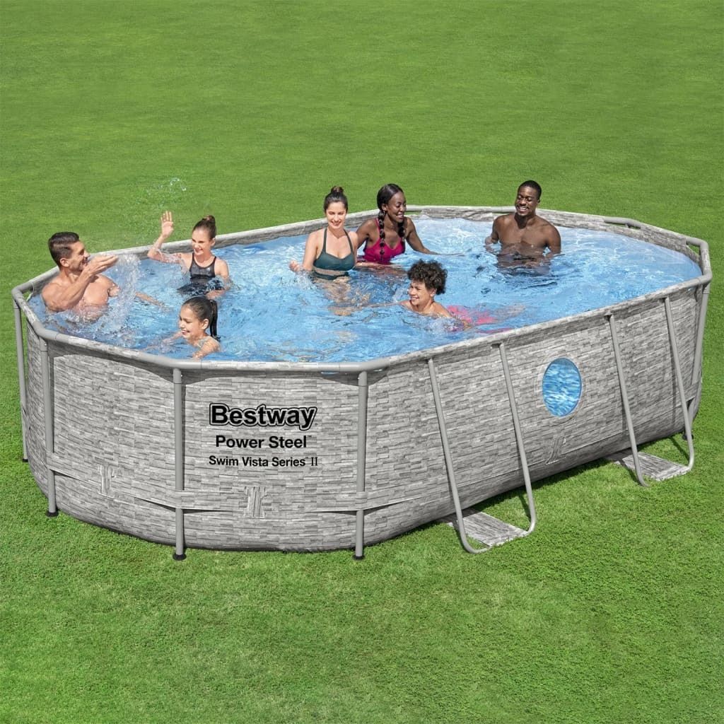 Möbel Bestway Power Steel Pool-Set 488x305x107 cm - Poolzubehör 93335