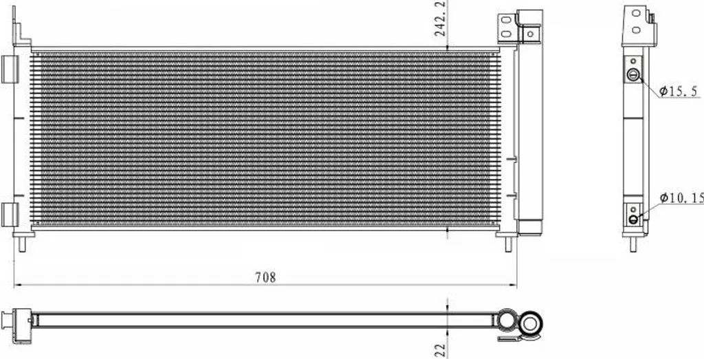 Radiateur de clim NRF adaptable sur TOYOTA RAV avec joints inclus
