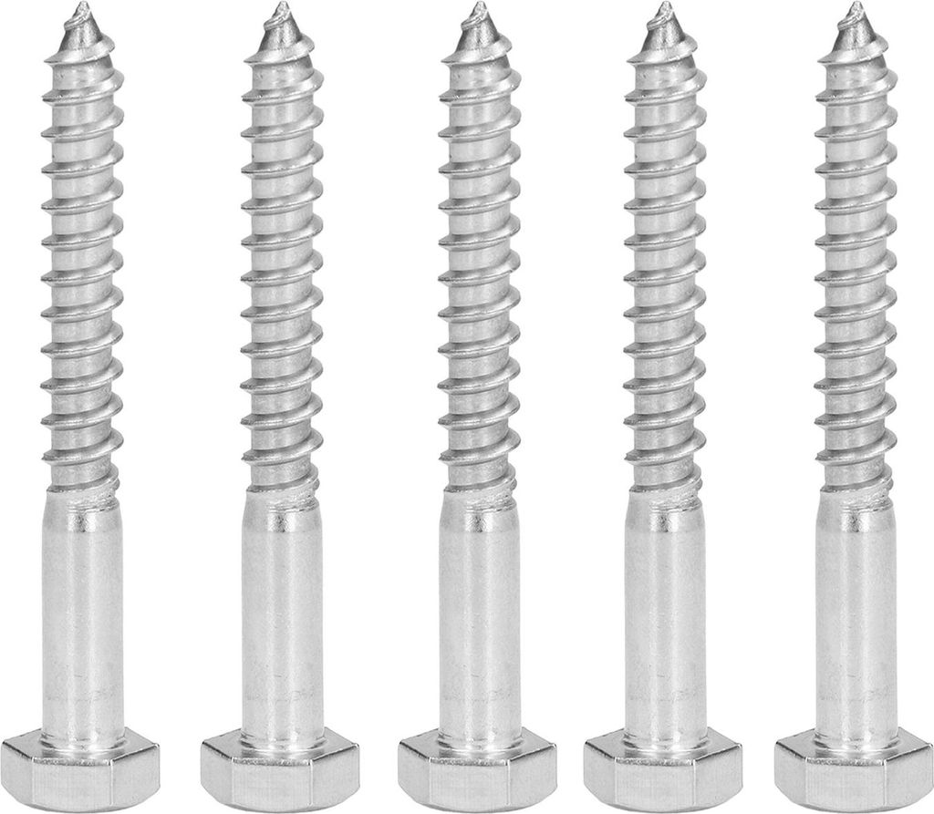 304 Edelstahl-Halbgewindebolzen, Holz-Sechskantschrauben, selbstschneidende Holzschrauben, M8x70 mm