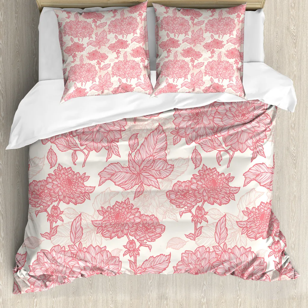 ABAKUHAUS Set Letto Antiallergico Fiori Rosa: Dormi Sano 155x220