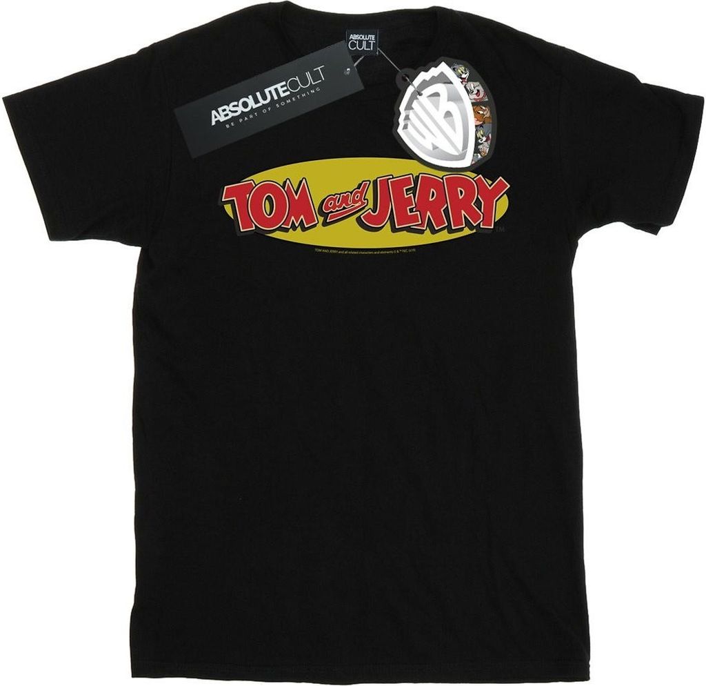 Tom And Jerry - "Inline Logo" T-Shirt für Herren BI52111 (4XL) (Schwarz)