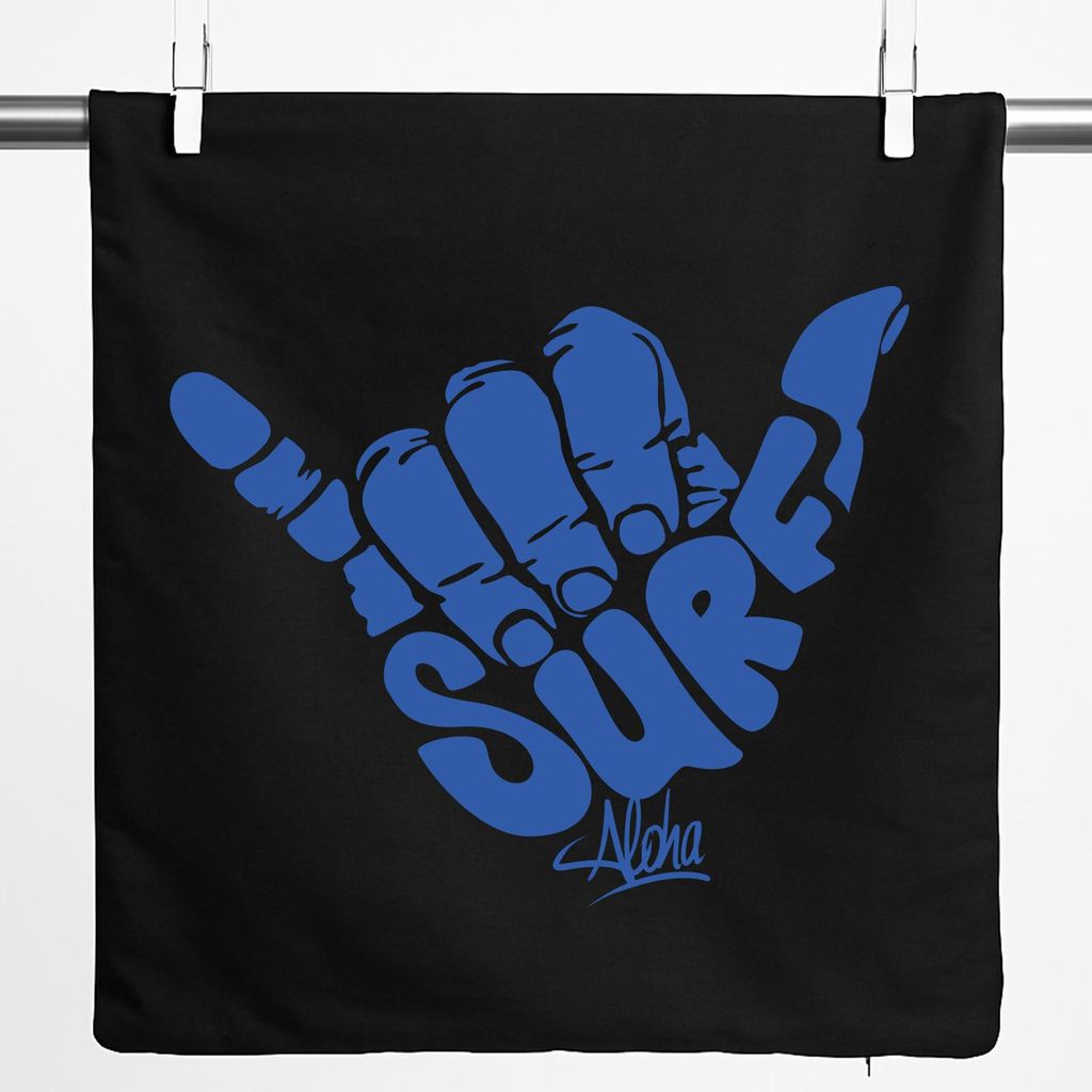 Huuraa Kissenbezug Hang Loose Surf Aloha 40x40cm Black Baumwolle Dekokissenbezug Geschenkidee