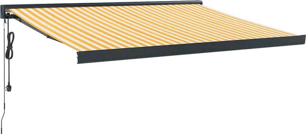 vidaXL Markise Einziehbar Gelb und Weiß 3x2,5 m Stoff und Aluminium