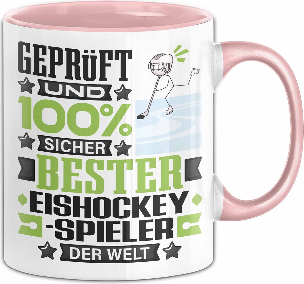 Eishockeyspieler Geschenk Lustiger Spruch für Eishockeyspieler Geschenkidee Bester Eishockeyspieler Der Welt (Rosa)