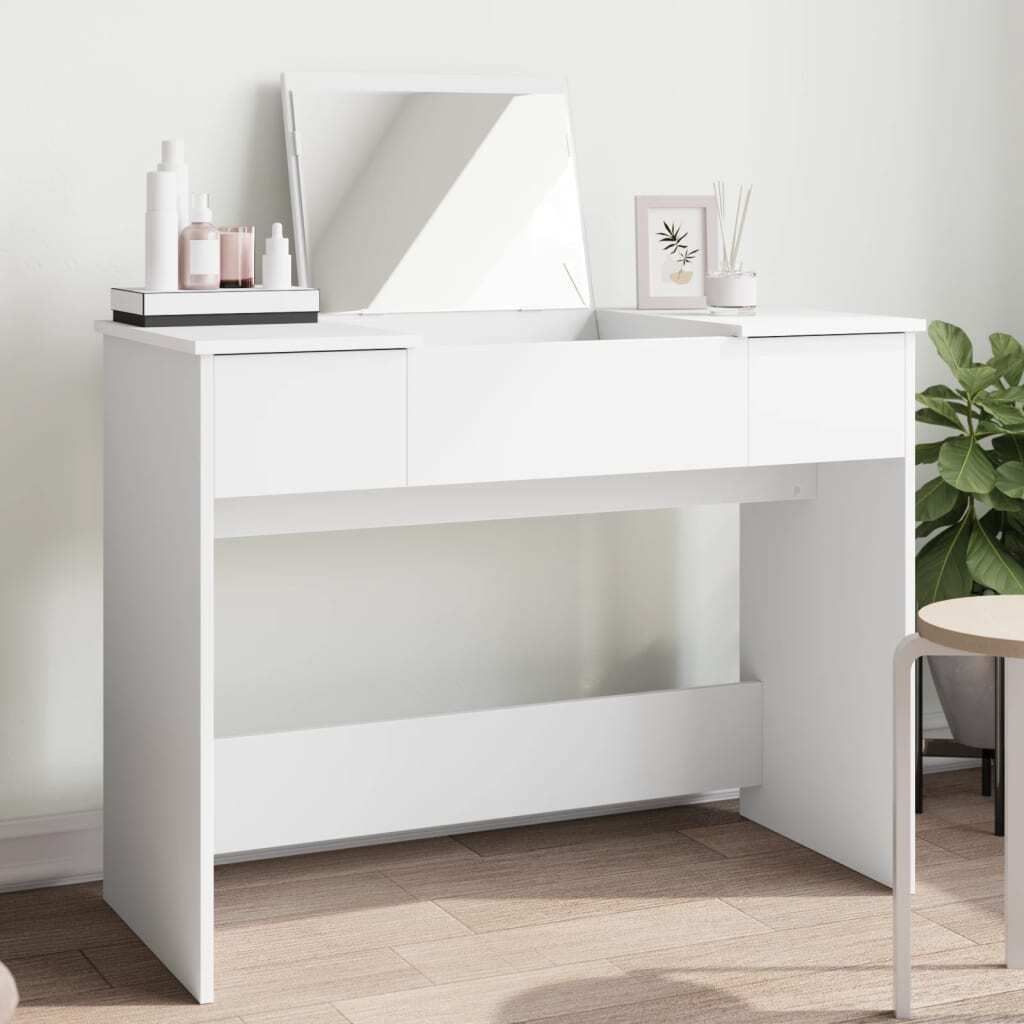 "2026 MODERNE"Schminktisch - modernes Design - Kosmetiktisch/Frisiertisch mit Spiegel Weiß 100x45x76cm NEU793024 - Schminktische