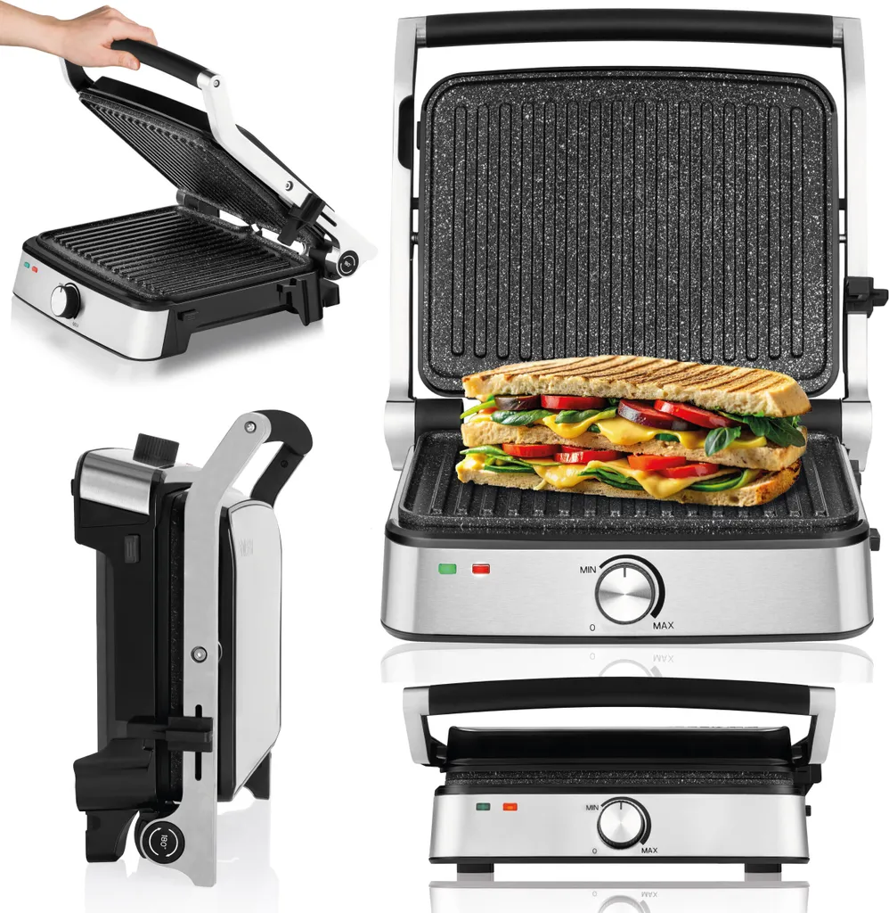 Gril de Contact Électrique 2000W Zeegma Grill Chef Easy - Modèle Pliable