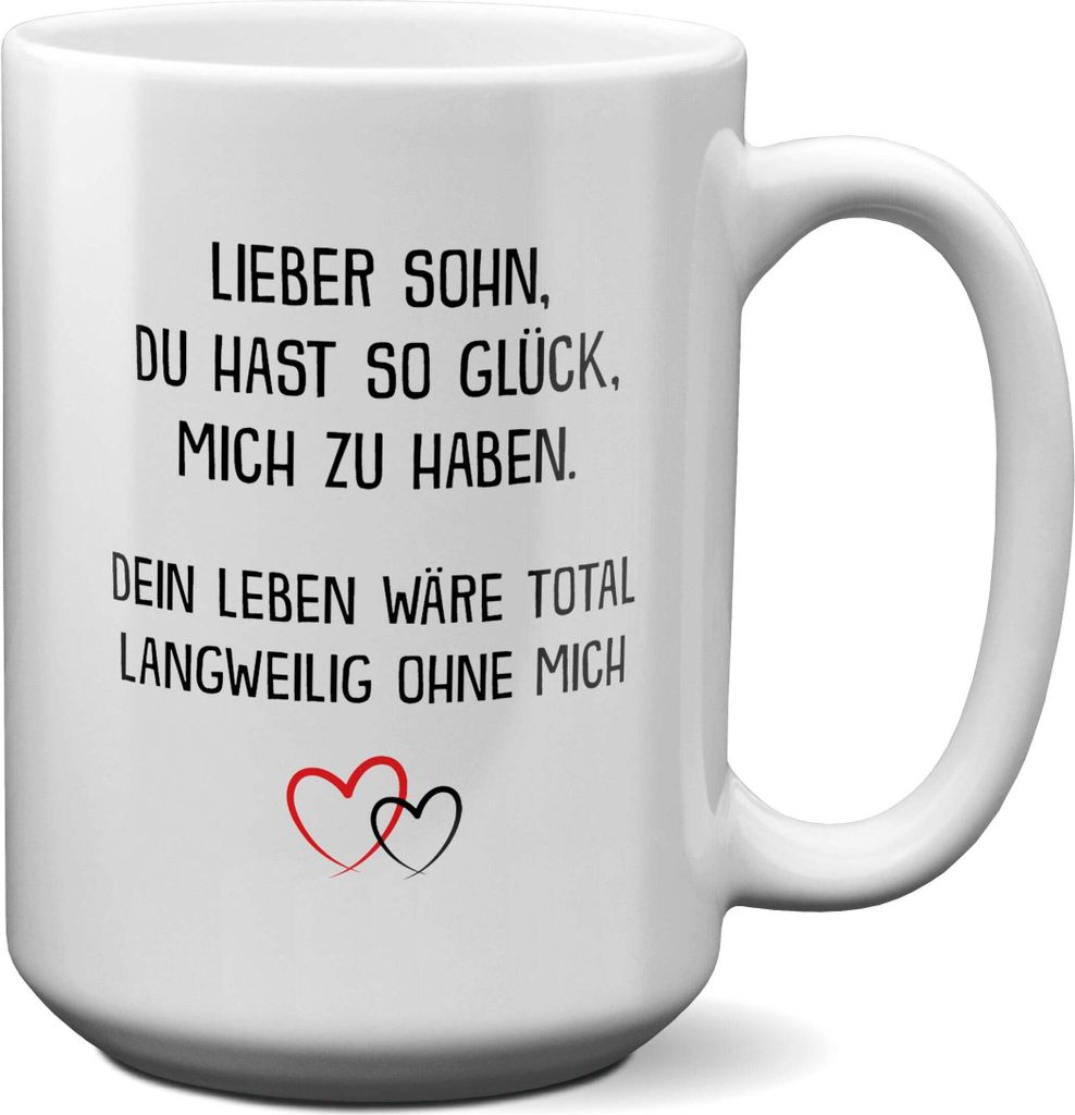 22Feels XL Tasse Sohn Geschenk Geburtstag 18 Jahre Kinder Jungs Abitur Master Uni Abschluss Bachelor Weihnachten Haferl Firmung Konfirmation Teenag...