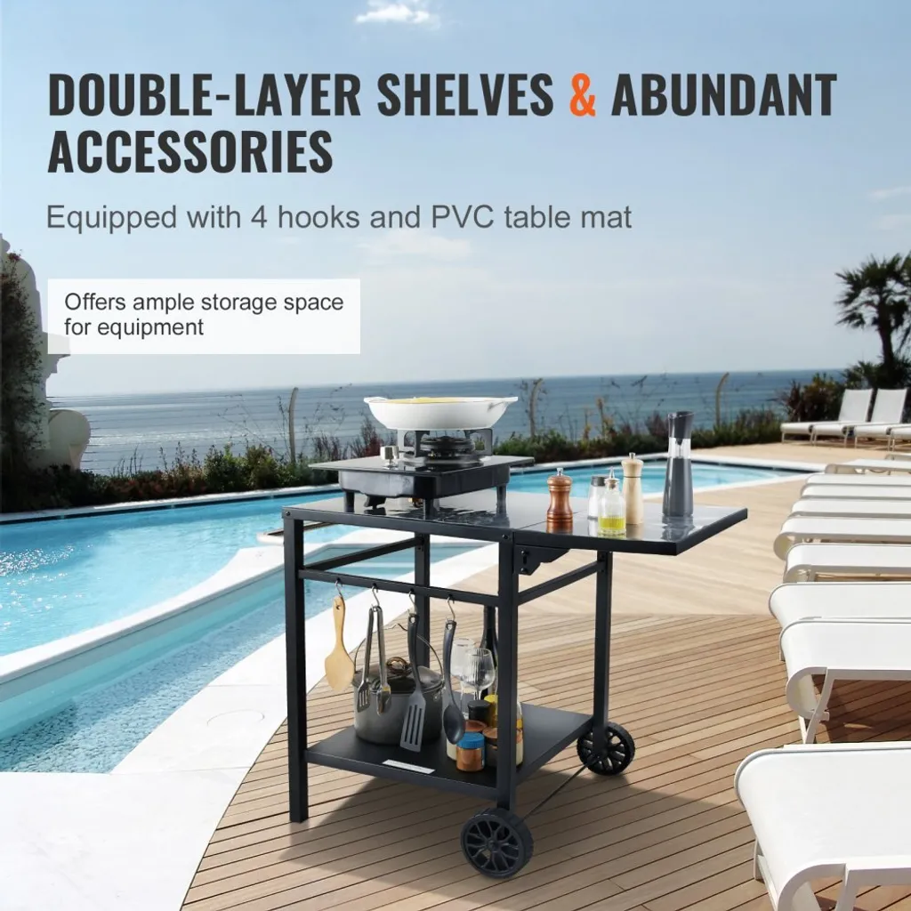 Chariot de repas mobile extérieur pour optimiser le rangement du barbecue - 4