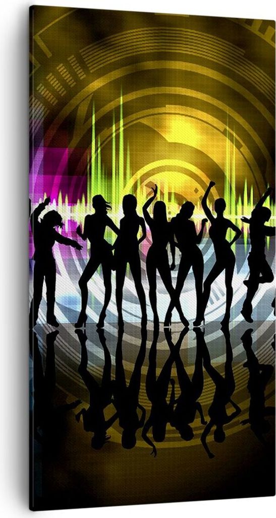 Bild auf Leinwand - Leinwandbild - Disco Musik Tanz Spaß - 55x100cm - Wand Bild - Wanddeko - Leinwanddruck - Bilder - Kunstdruck - Wanddekoration ...