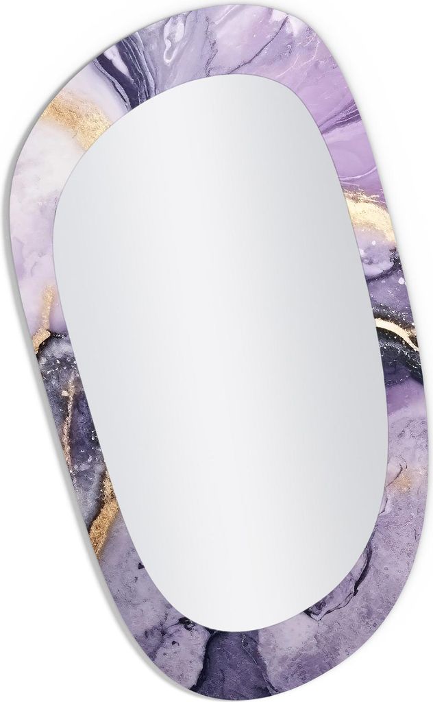 DEQORI Wandspiegel Organisch 53,9x89,6 cm 'Violette Gesteinsader' Spiegel Badspiegel Bad