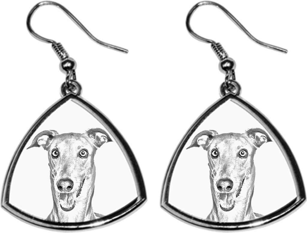 Italienisches Windspiel, Italian Greyhound - Hund Ohrringe, hängende Ohrringe mit Bild, personalisierter Schmuck mit dem Aufdruck der Marke Art-Dog