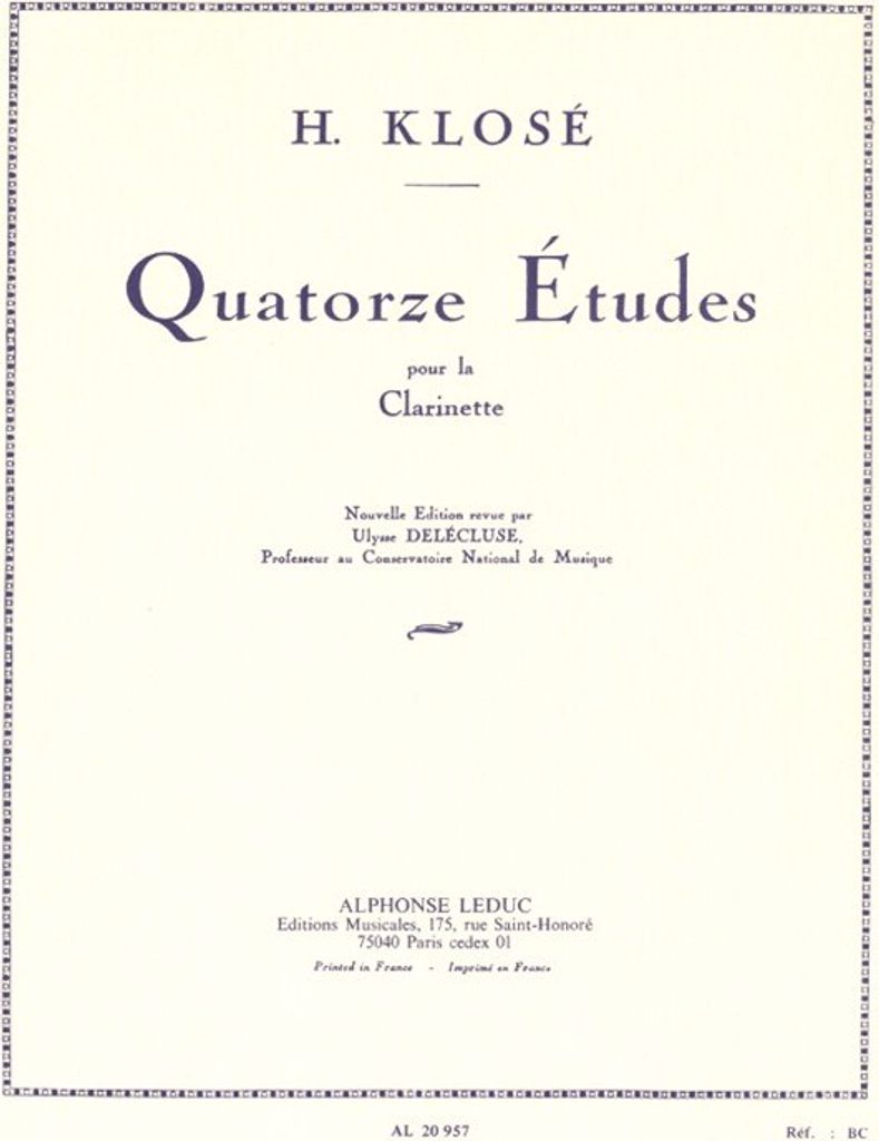 Alphonse Leduc Delecluse 14 Etüden für Klarinette