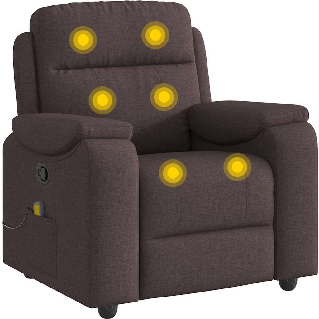 vidaXL Massagesessel Dunkelbraun Stoff