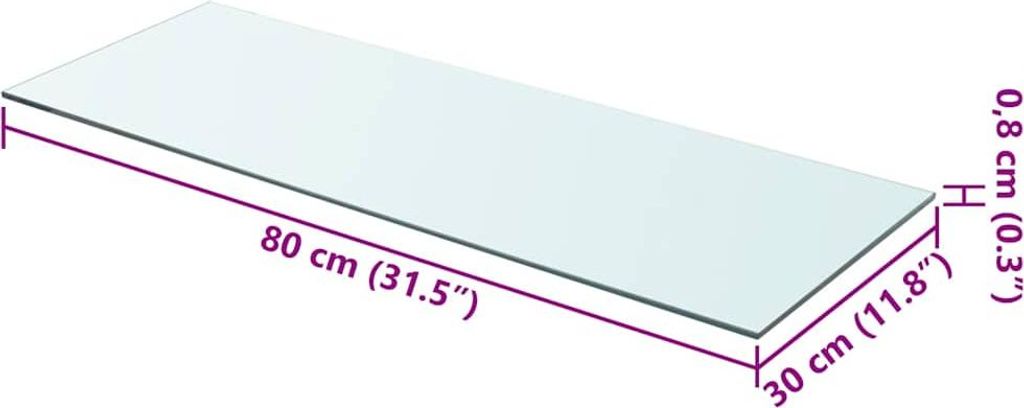 "Winterschlussverkauf "Schweberegal schlichte Design - Hängeregal 10Kg belastbar - Regalboden Glas Transparent 80x30 cm NeuMöbel 5131353