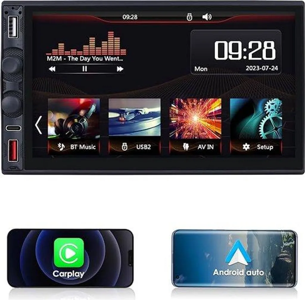 Récepteur audio Bluetooth USB pour autoradio et appels mains libres auto