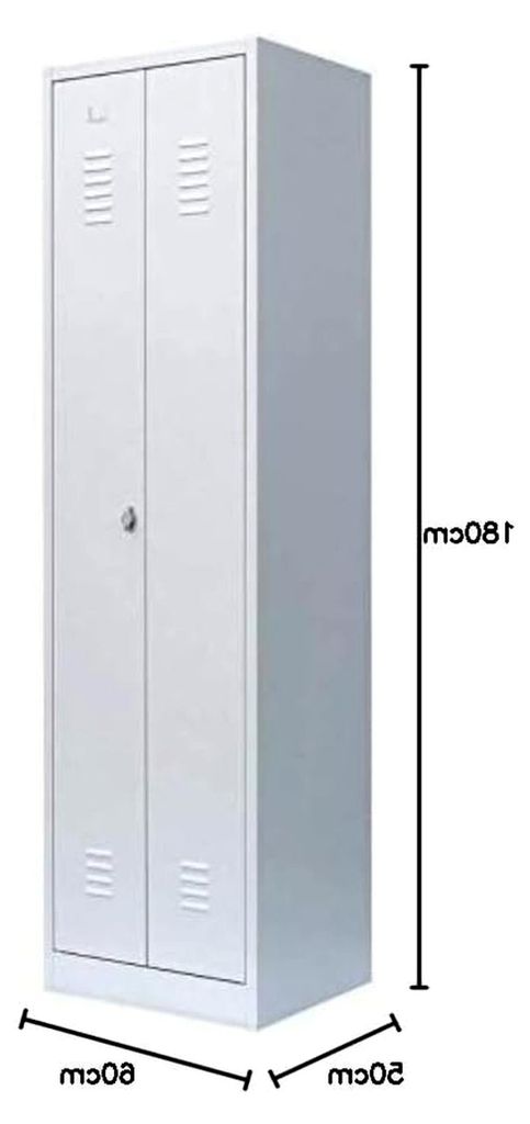 Komplett montierter Kleiderschrank 180x60x50cm grau Besenschrank Spindschrank abschließbar Putzmittelschrank für Personalraum