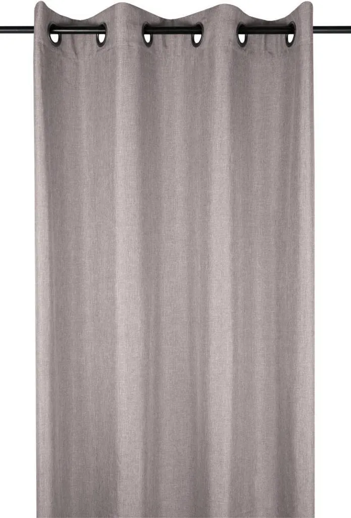 STOF Rideau Taupe 140x280 cm à Œillets en Tissu de Haute Qualité Chic