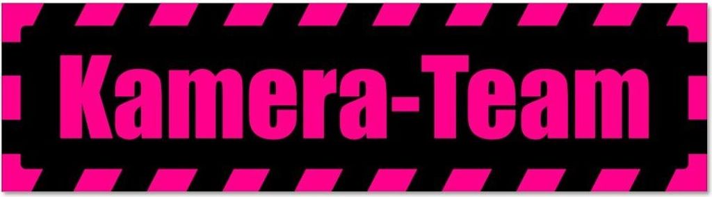 Kiwistar - Autoaufkleber - Pink - Schwarz - 20 x 5,3 cm - Kamera - Team gestreift - Hinweis Aufkleber Sticker für Auto, Kfz, Fahrrad, PKW, LKW
