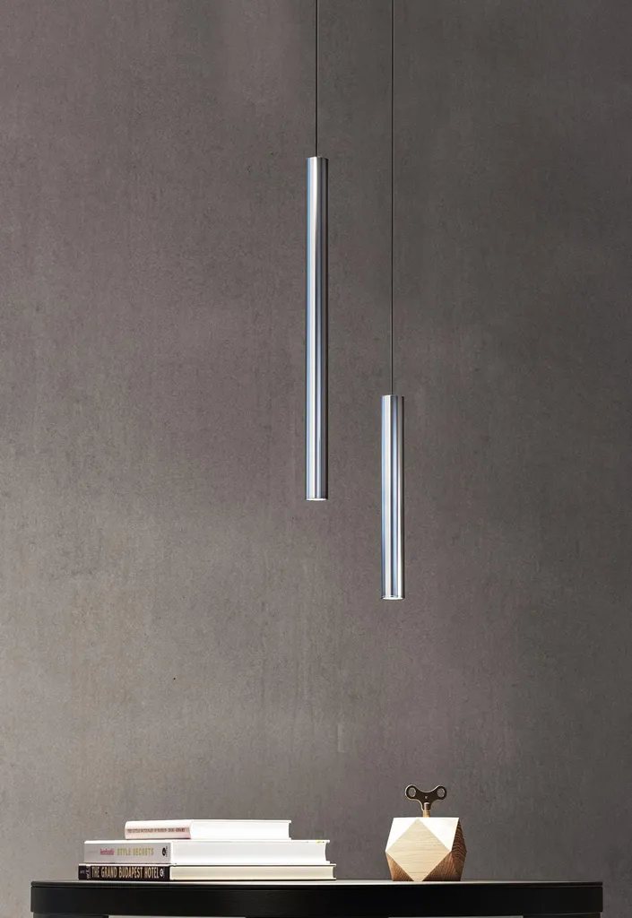 Suspension LED Cuisine et Bureau Atmos Slim XL Argentée Smart Tuya 6W