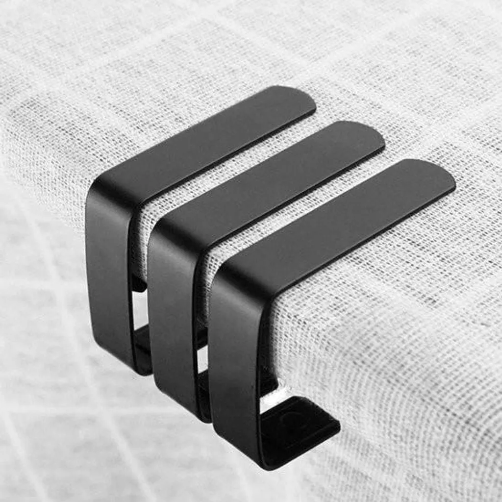 Pinces à Nappes pour Table Extérieure - Pack de 6 en Acier Inox Noir