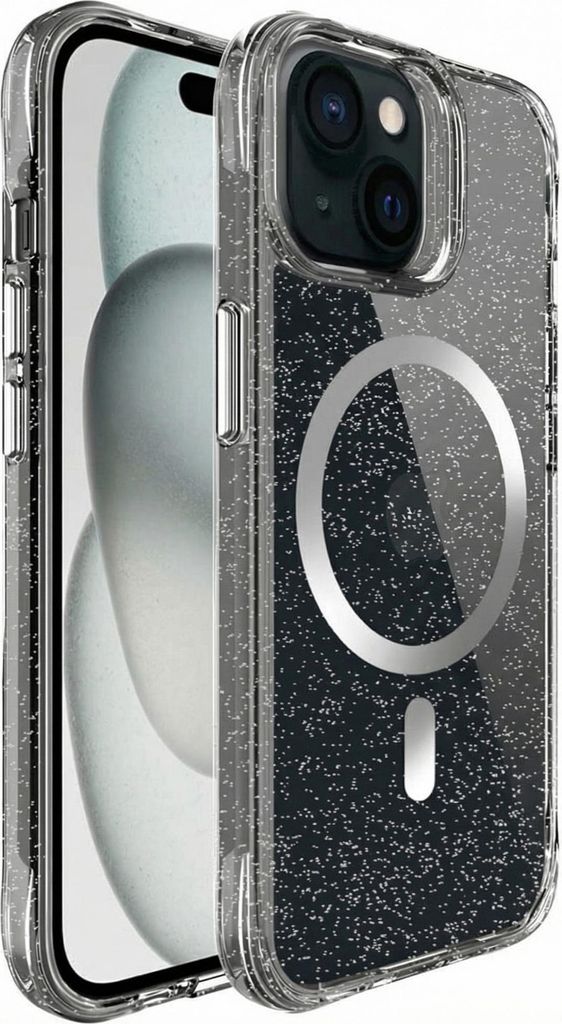 imoshion Klare Glitter Backcover mit MagSafe iPhone 15 - Silber