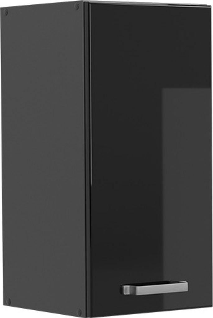 Hängeschrank Vicco R-Line Schwarz Hochglanz 30 cm, Model 41082