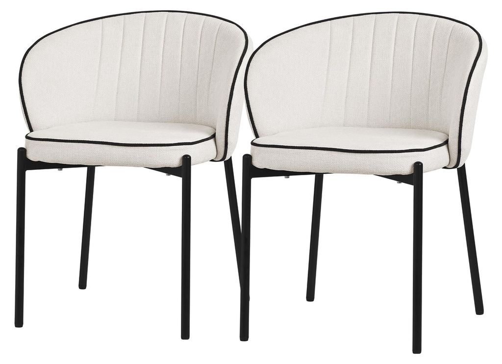 ML-Design Esszimmerstühle 2er Set Beige Küchenstühle mit Stoffbezug Metallbeinen Wohnzimmerstuhl mit Rückenlehne Polsterstühle für Esszimmer ...