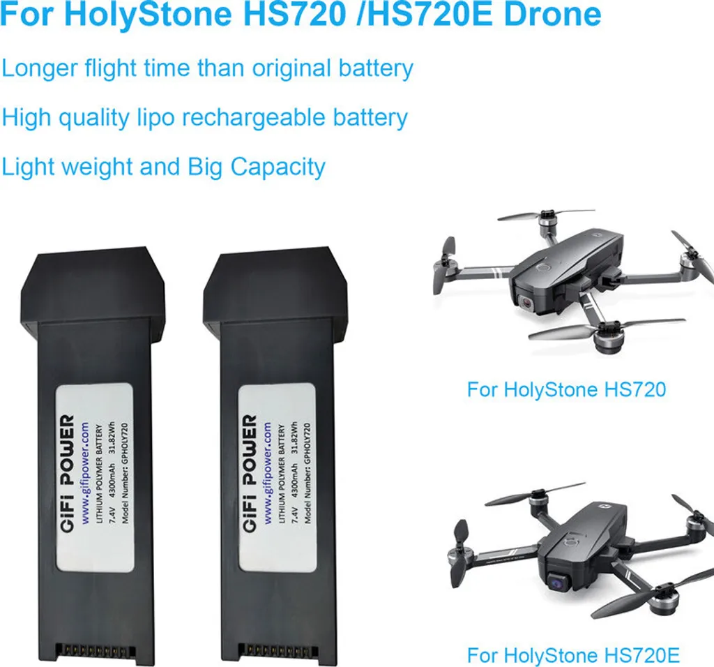 Batterie 7,4V HS720 : Solution pour augmenter votre temps de vol Drone