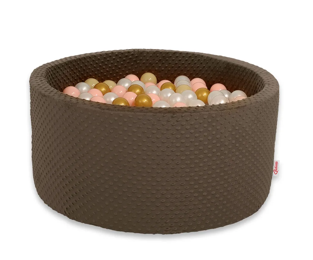 Piscine à balles sèche chocolat brun avec 200 balles pour enfant