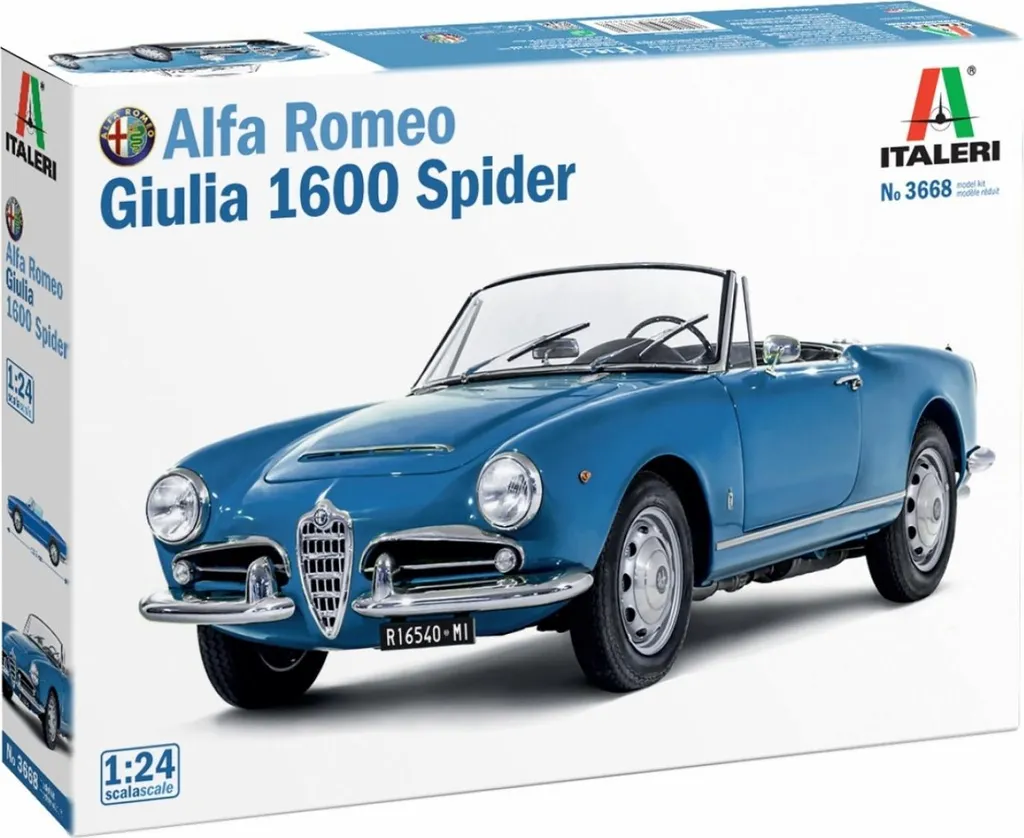 Kit auto 3668 Alfa Romeo Giulia 1600 Spider 1:24 - Maquette Italeri