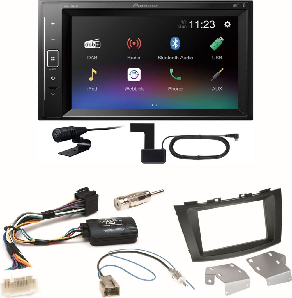 Pioneer DMH-A240DAB DAB+ Bluetooth Einbauset für Suzuki Swift Sport FZ NZ