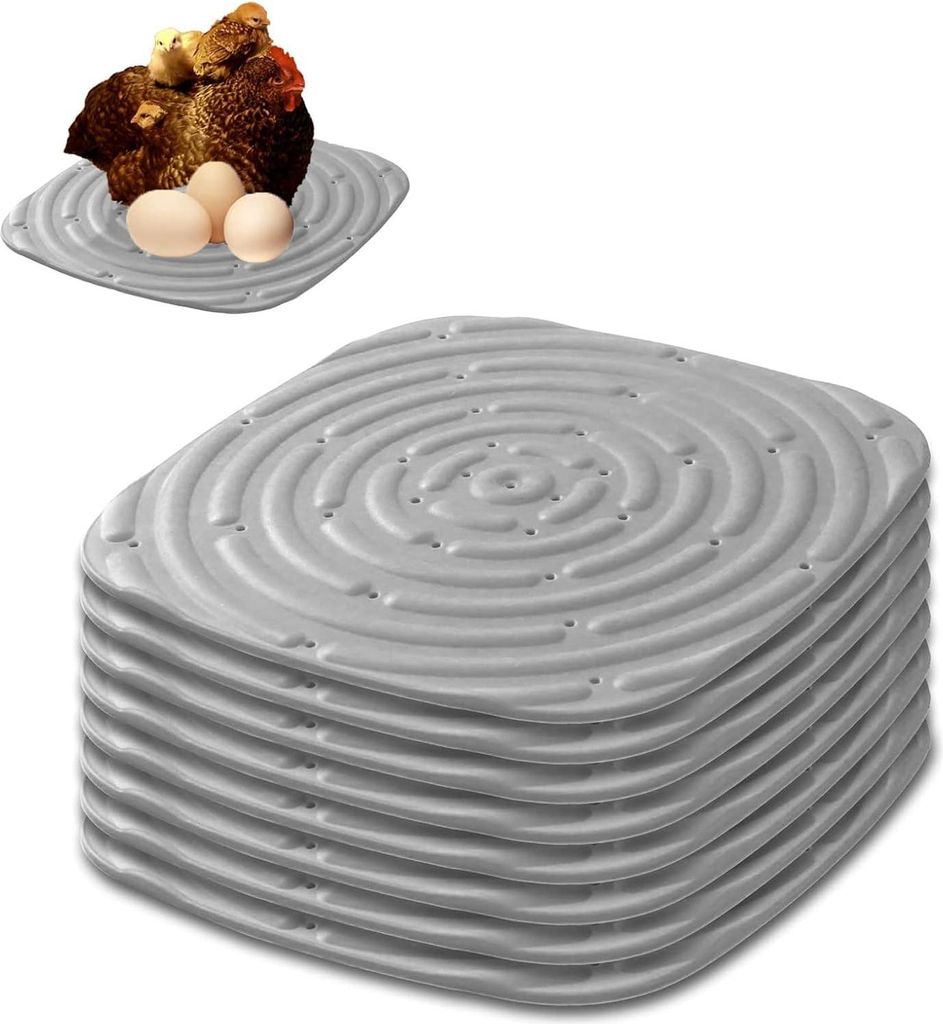 Kippennestmat - 8 Stück - Waschbare Nestkissen - Grau - Zubehör für das Hühnerhaus