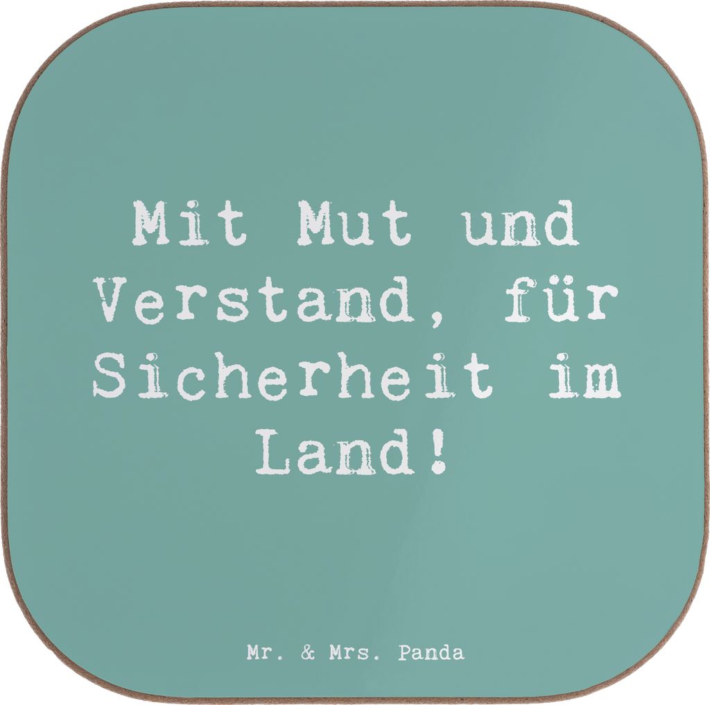 Mr. & Mrs. Panda Untersetzer für Gläser Spruch Polizist Mut Verstand - Meeresbrise - Geschenk, Danke sagen, Glas, Sicherheit, Ordnung, Geschenkid...