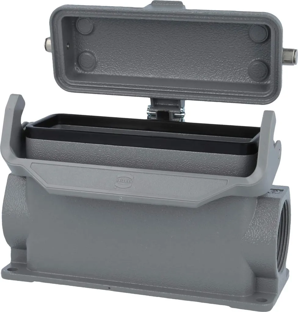 HARTING Han 24B Base alta, 2xM25 uscita cavo laterale, con 1 staffa longitudinale con cappuccio protettivo in metallo - 1 pezzo