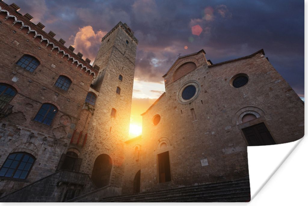 MuchoWow Poster Der Große Turm der Stadt San Gimignano in Italien 60x40 cm - Schlafzimmerdekoration