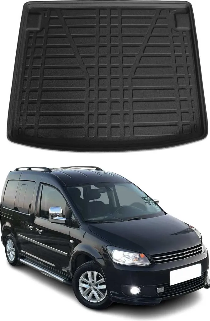 Vaschetta portaoggetti per VW Caddy 2010-2015 in gomma TPE nero
