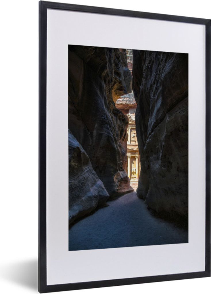 MuchoWow MuchoWow Gerahmtes Poster Petra Rosenstadt Handelsroute zwischen den Felsen Jordaniens 40x60 cm - Poster mit zchwarzem Bilderrahmen - ...