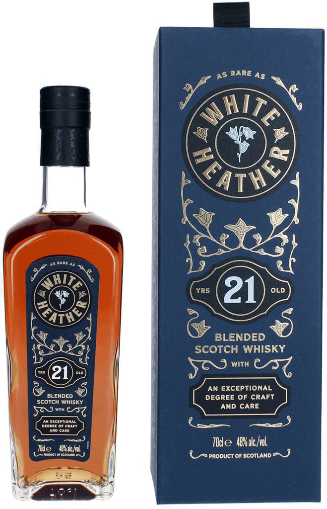 White Heather 21 Years Old Blended Scotch Whisky 48% Vol. 0,7l in Geschenkbox