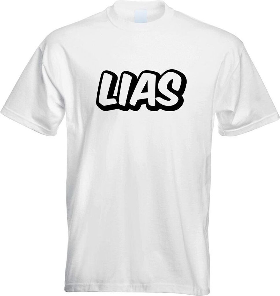 Kiwistar - T-Shirt - Weiss - Lias Vorname Jungen Motiv Bedruckt Funshirt Design Print - mit Motiv Bedruckt - Funshirt Design - Sport - Freizeit - H...