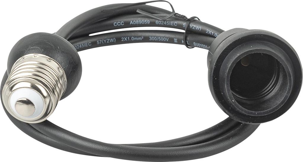 Showtec Dropper E27 Verlängerungskabel 1 m Schwarz Gummi für Innenbereich