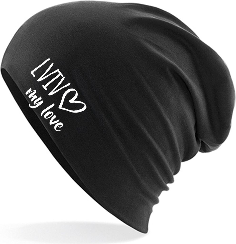 Huuraa Beanie Lviv my love Black One Size Baumwolle und Elasthan Mütze Geschenkidee