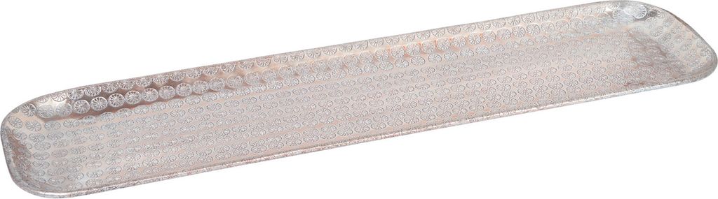Orientalisches Tablett aus Aluminium Jabar 58cm | Marokkanisches Teetablett in der Farbe Silber | Orient Silbertablett silberfarbig | Orientalische...