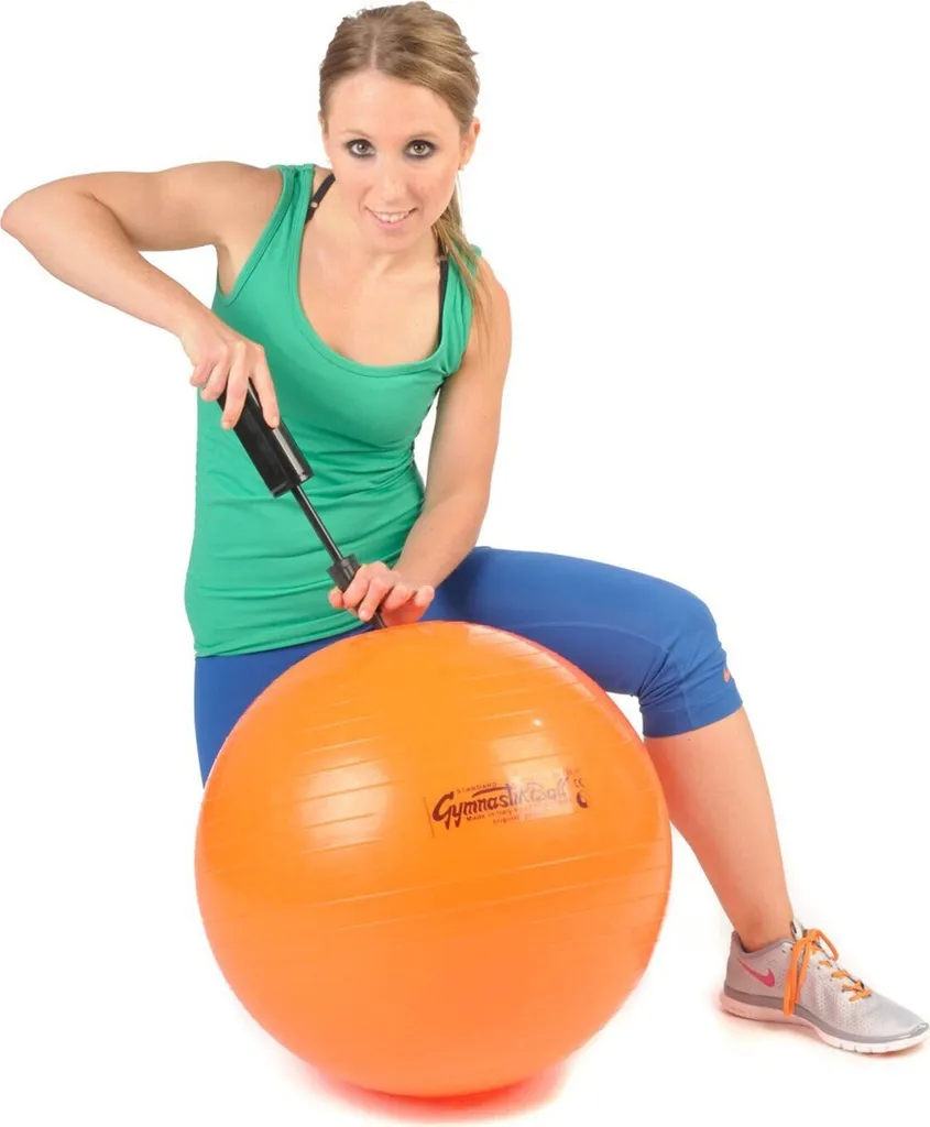 Ballon de gym anti-douleur dos Pezzi orange avec pompe de gonflage