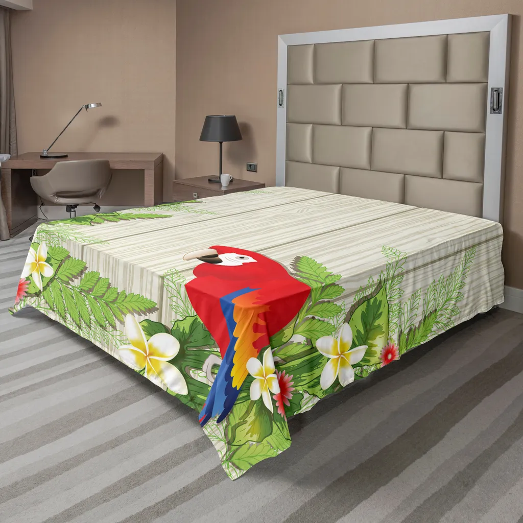 Lenzuolo King Size ABAKUHAUS Tropical Parrot - 275 x 260 cm