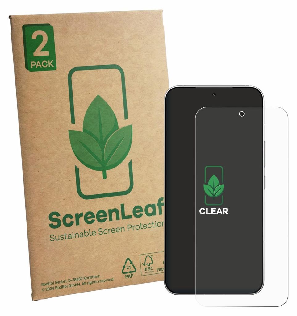 2x ScreenLeaf Schutzfolie für Xiaomi Redmi K90 Max nachhaltiger Displayschutz Display Schutz Folie Klar Transparent