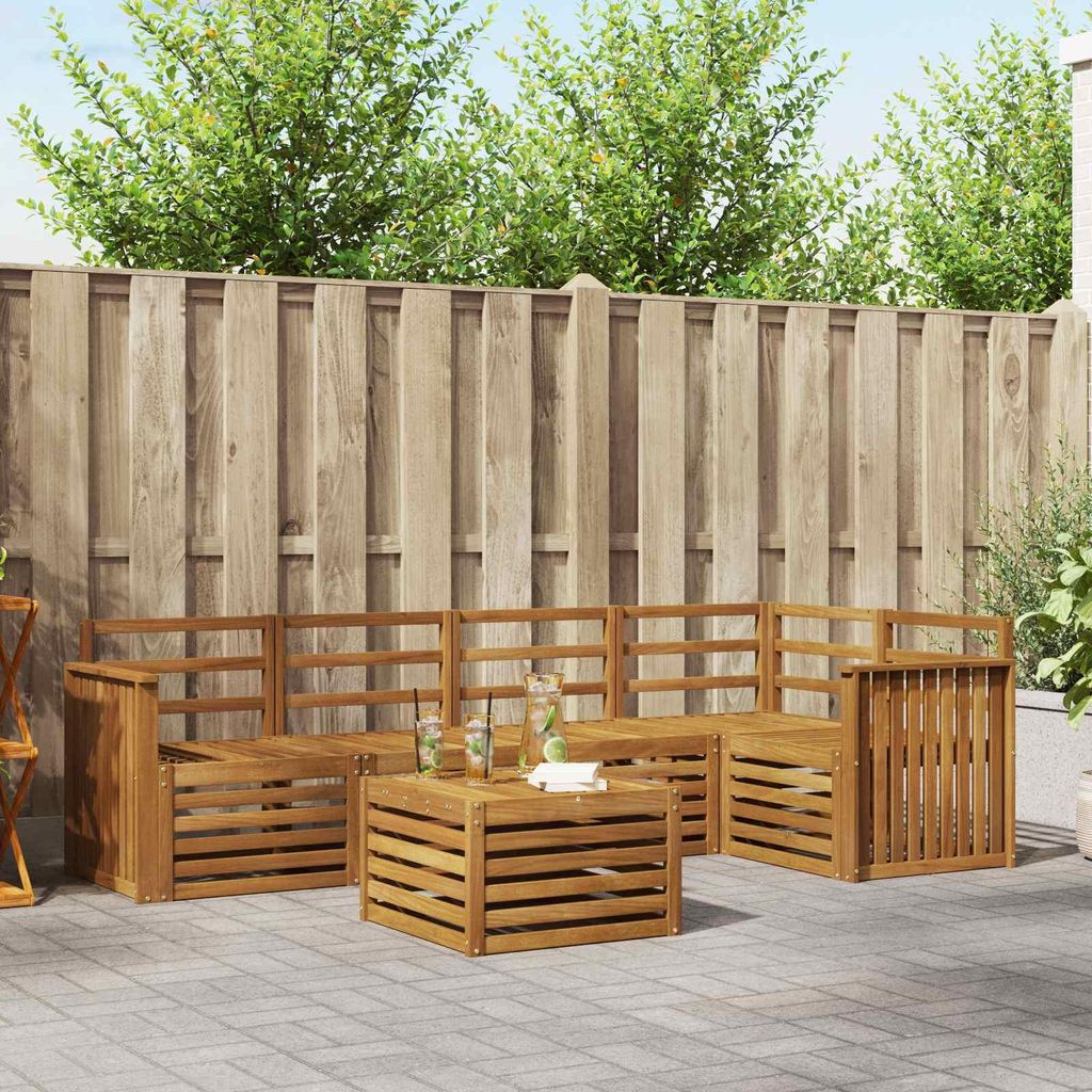 Sofagarnituren - VIDAXL - Terrassen-Sofa - 6 pcs - Natur Massivholz Akazie