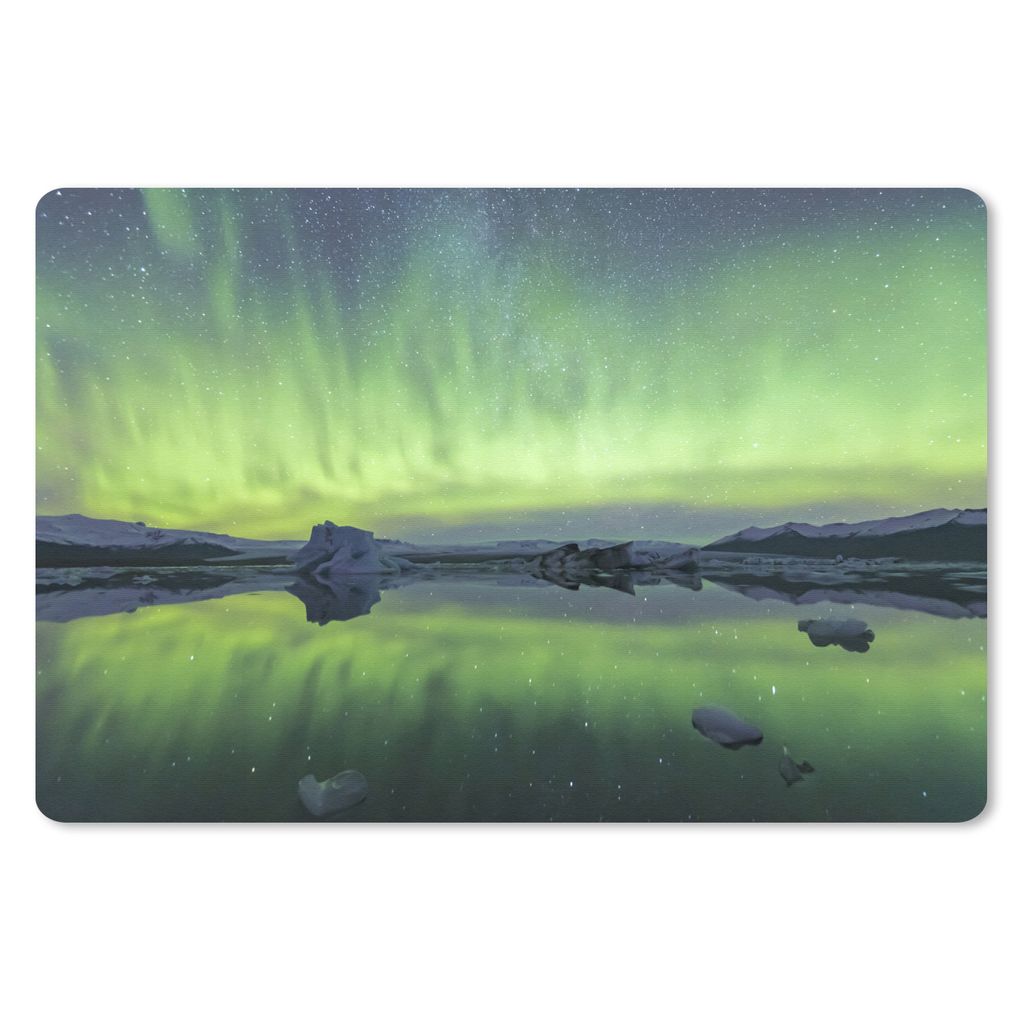 MuchoWow Mauspad Mousepad Nordlichter - Grün - Reflexion 27x18 cm - Mousepads - Maus Mat - Pad - Mausunterlage - Büroartikel - Desk Matten