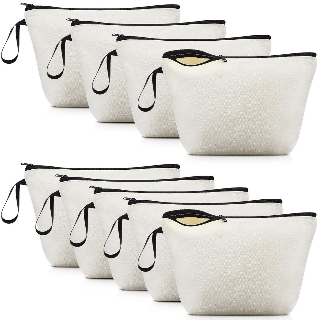 9 Kosmetiktaschen zum Bemalen, Aufbewahrungstaschen, leere Stofftaschen zum Selbermachen, leere Taschen zum Bemalen, Etuis zum Bemalen, Geschenktü...